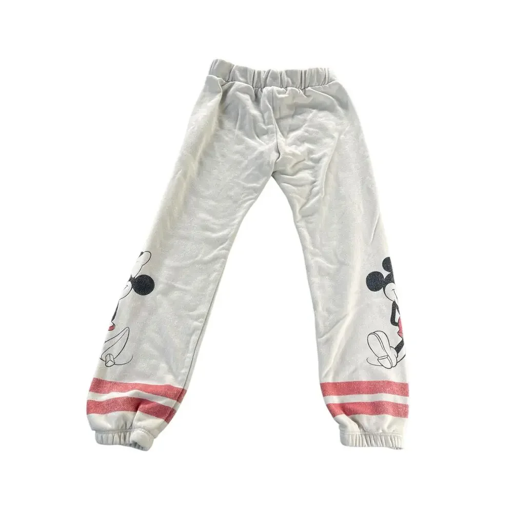 Gap Kids Girls White Mickey Minnie Mouse Graphic Sweatpants Youth Size Medium